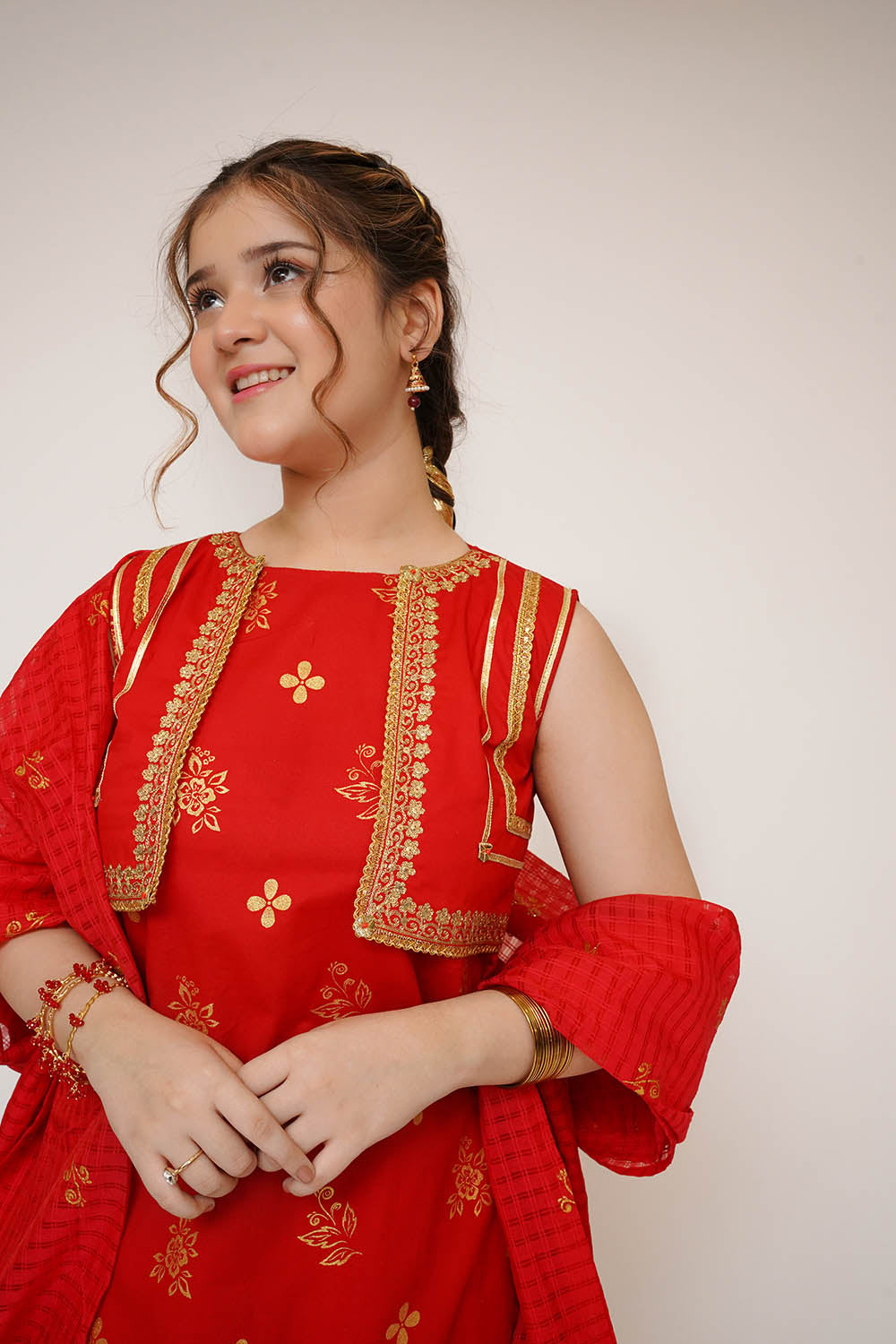 Senorita Girls RTW Printed Cotton 3 Piece Suit GBD-03412 Eid Collection