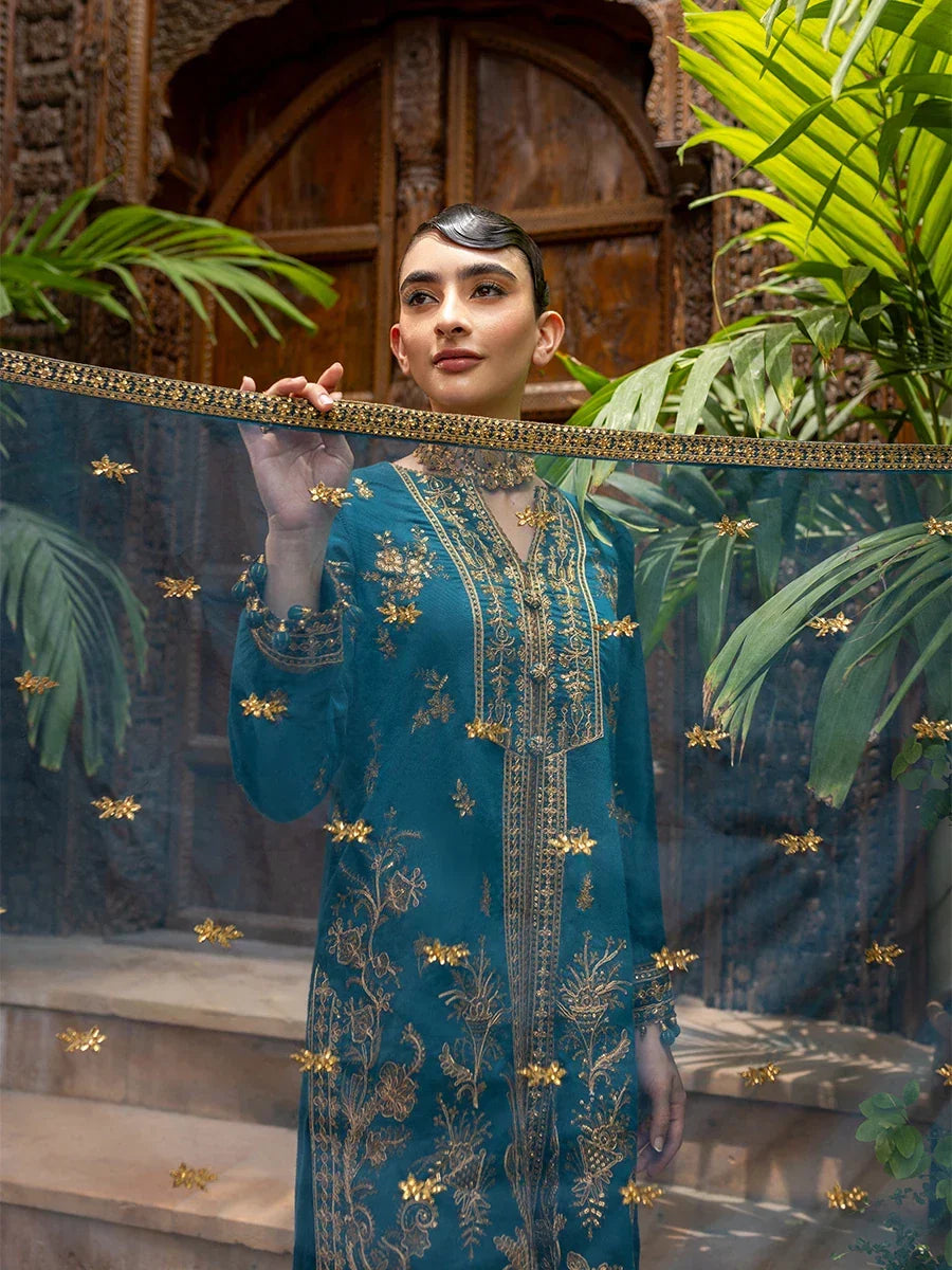 Salitex Women Embroidered Organza 3 Piece Suit WRS3SA24AN19 - Summer Collection