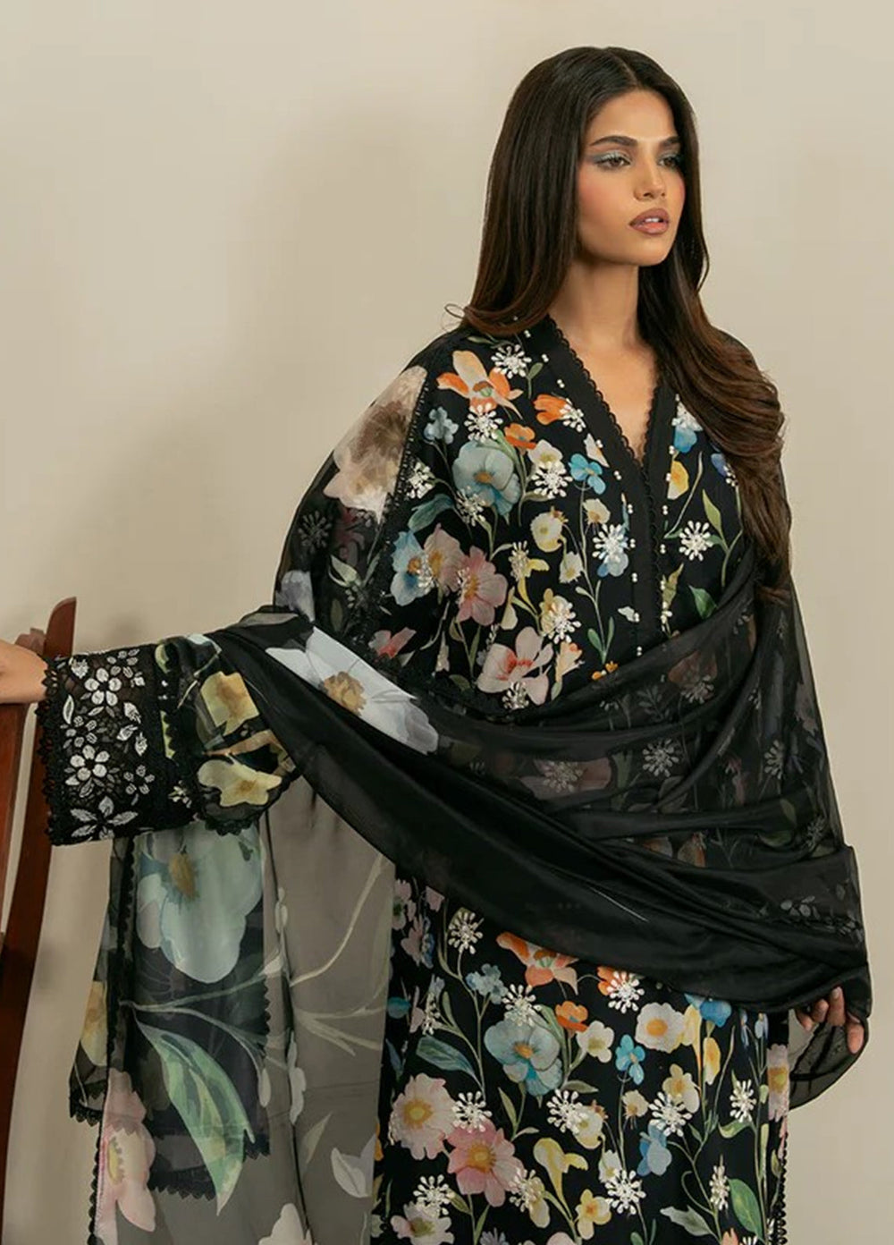 Zephyr by Ayzel Unstitched Lawn Embroidered 3 Piece Suit AAF26UZ D-3 Elah - Summer Collection