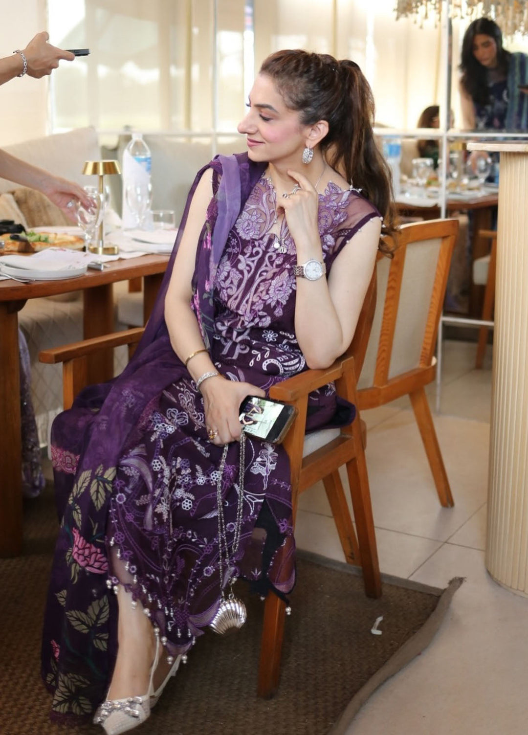 Asifa and Nabeel Unstitched Embroidered Lawn 3 Piece Suit AN26ULE Plum Royale VSL 26-10 - Eid Collection