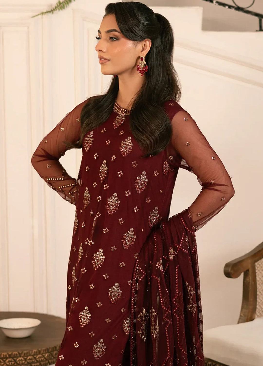 Zarif Embroidered Net Suit Unstitched 3 Piece ZR25UF ZRF-004 Amal - Formal Collection