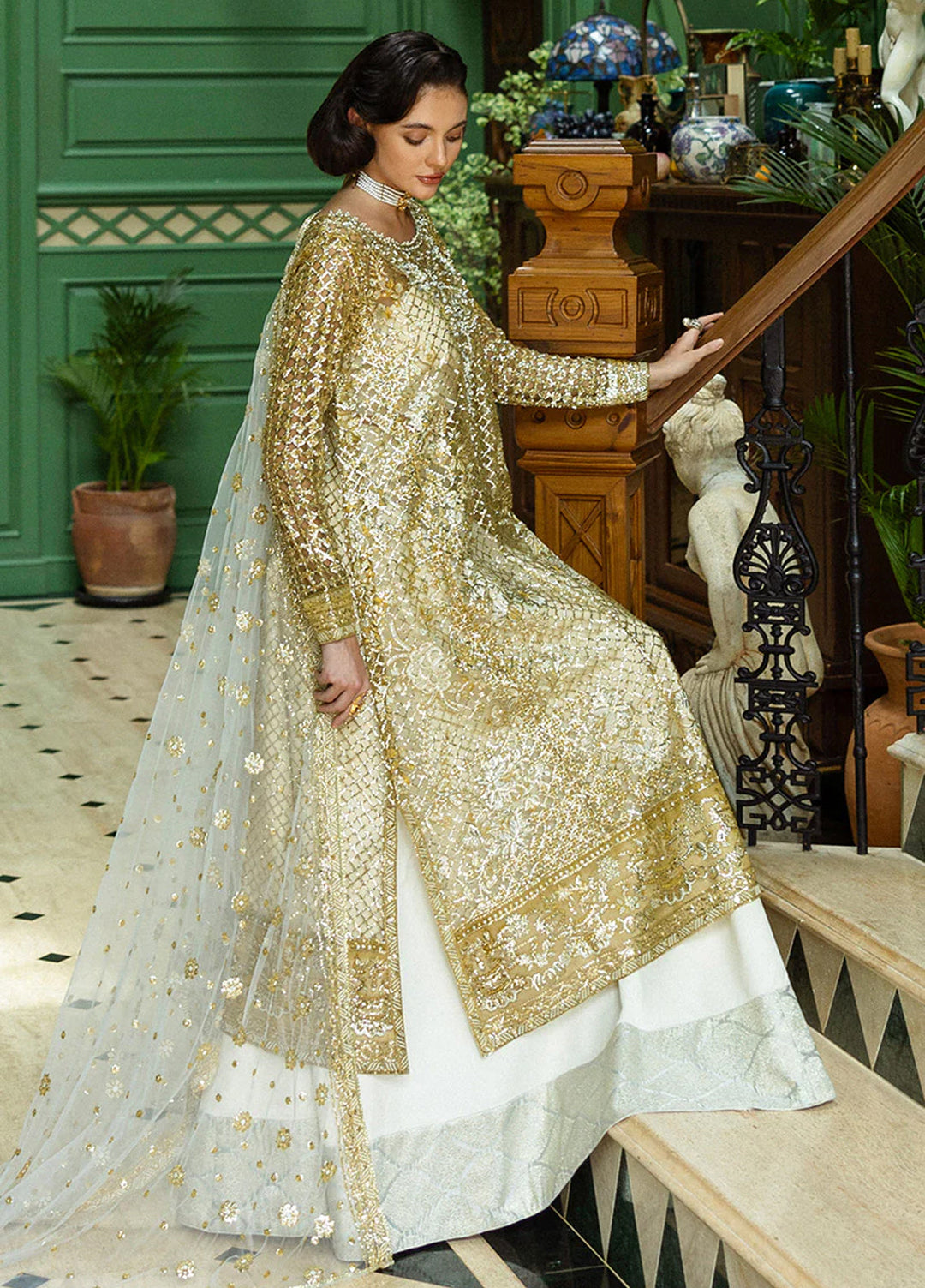 Inception by Mushq Embroidered Organza Suits Unstitched 4 Piece MQ25IW D-03 Only You - Wedding Collection