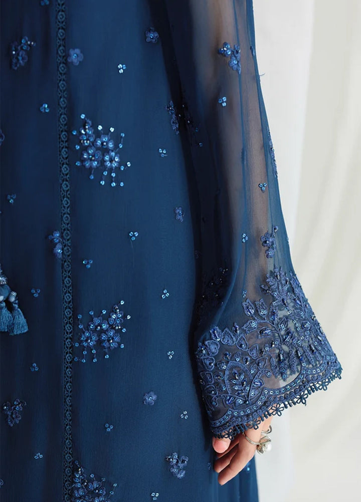 Qalamkar Unstitched Embroidered Chiffon 3 Piece Suit QLK26UCF Shireen QCC-02 - Festive Collection