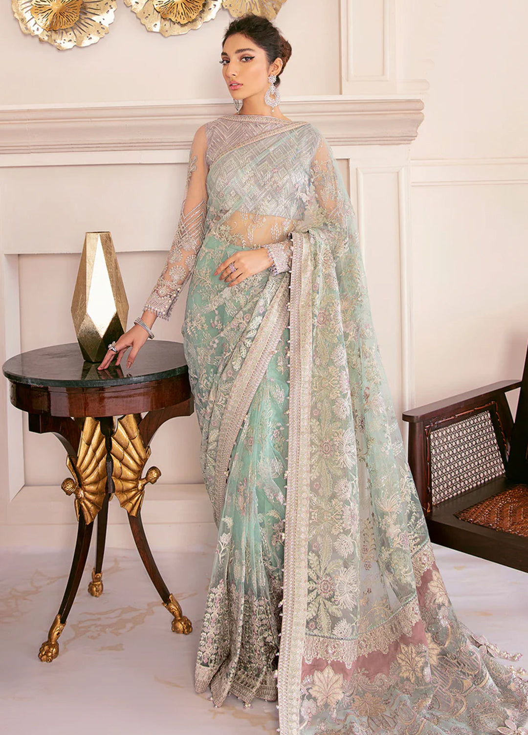 Chantelle by Baroque Unstitched Embroidered Net 3 Piece Suit BQ26UFC BQU-CH08-D10 - Festive Collection