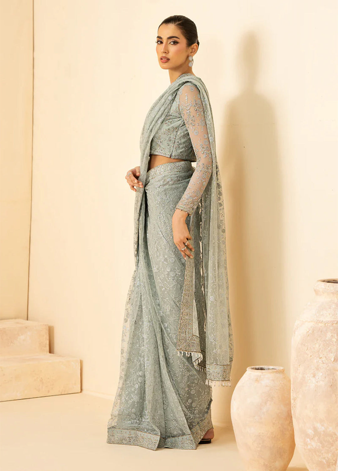 Riwayat by Zarif Unstitched Embroidered Net 3 Piece Suit ZR26URN ZRF-RC-06 MINTARA - Festive Collection