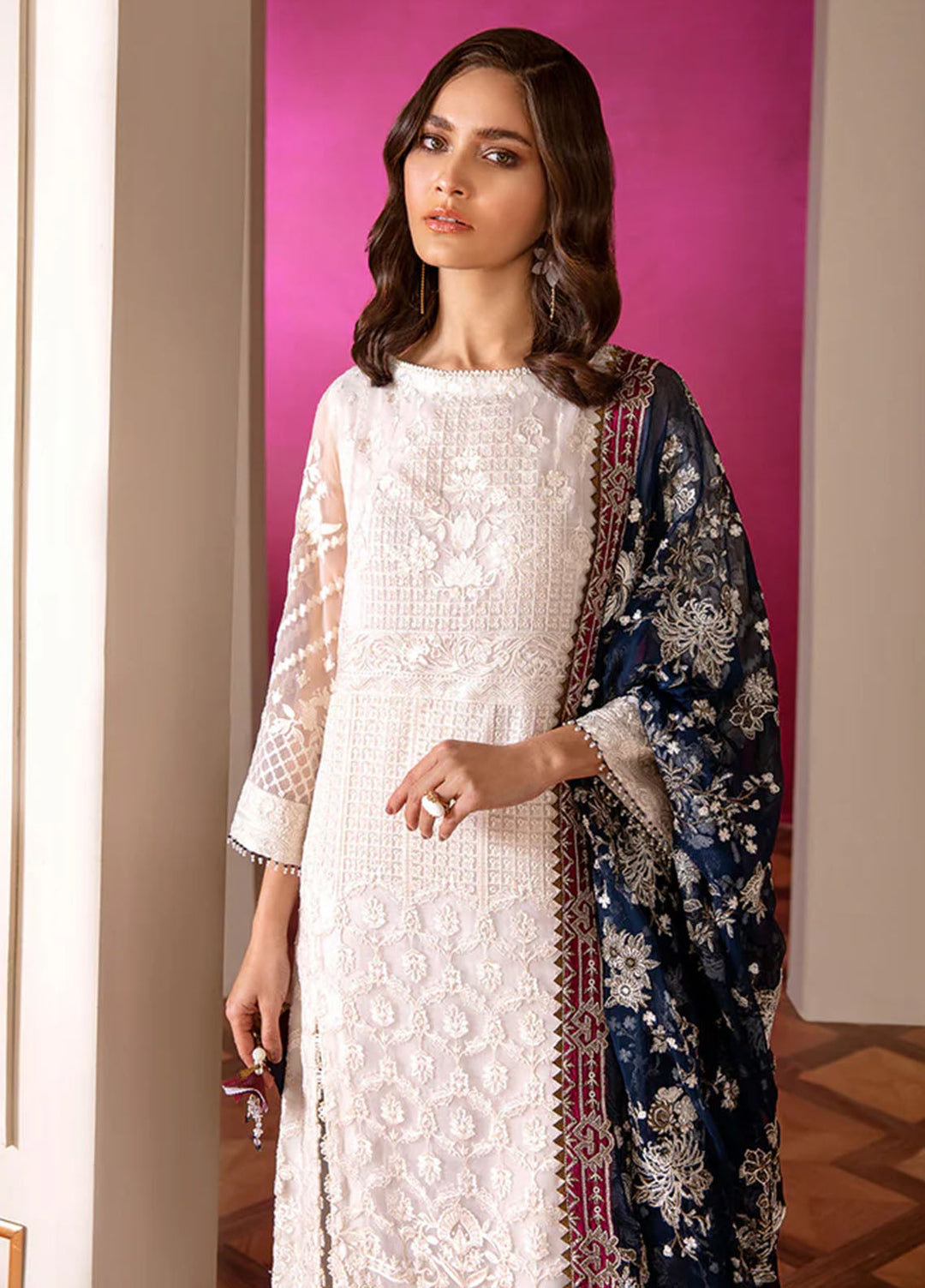 Chantelle by Baroque Unstitched Embroidered Chiffon 3 Piece Suit BQ26UCF 02-Glaze - Festive Collection