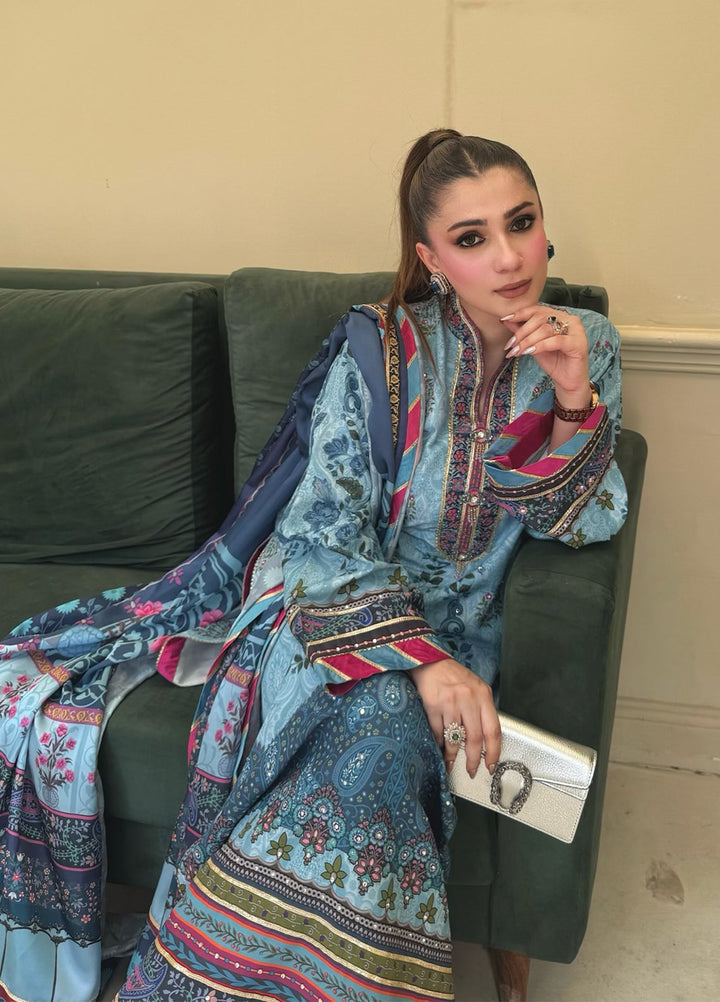 Nirvana by Mushq Unstitched Printed Raw Silk 3 Piece Suit MU26UNR In my Element HUNPS260102 - Festive Collection