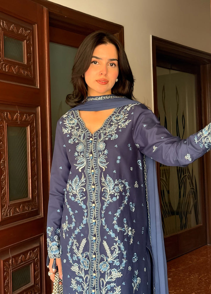 Blooming Flower by Zariya Unstitched Embroidered Lawn 3 Piece Suit ZRY26ULB NEVE ZB-60104 - Festive Collection