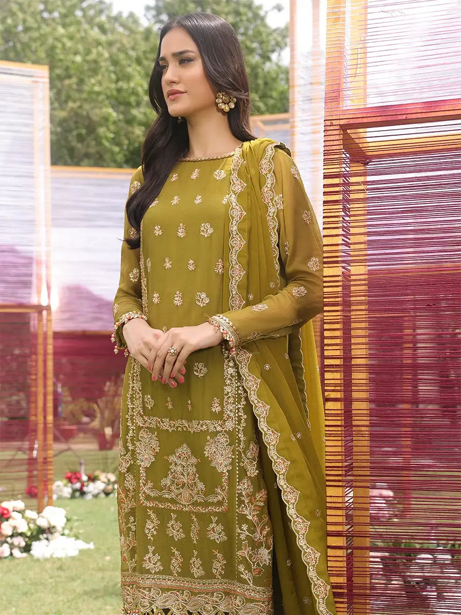 Salitex Women Embroidered Chiffon 3 Piece Suit UNW24CH011 - Summer Collection