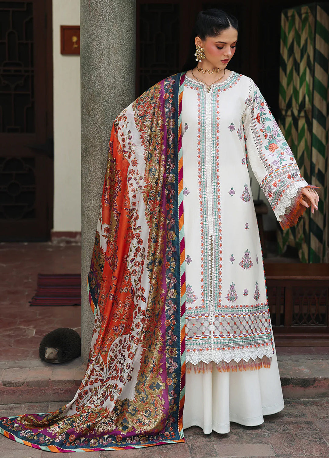 Lumina by Bin Ilyas Unstitched Embroidered Lawn 3 Piece Suit BI26UL L7 4B - Summer Collection