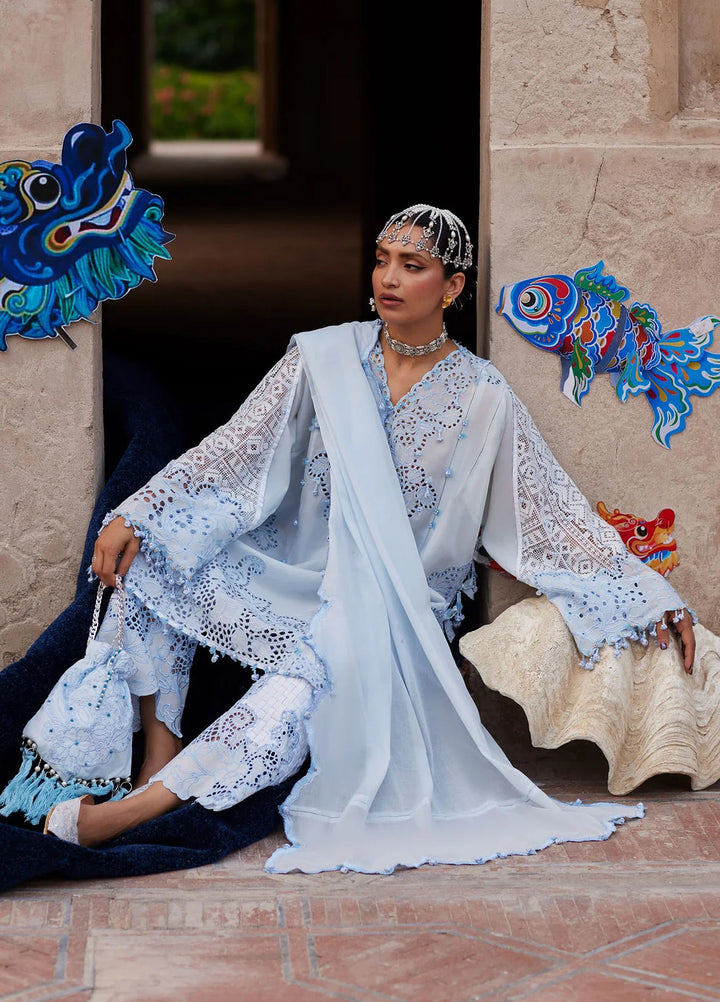 Kashmee Legacy by Elan Unstitched Embroidered Lawn 3 Piece Suit EL26ULKL Brumine EL26-02A - Festive Collection