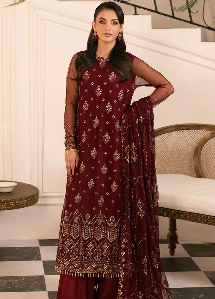 Zarif Embroidered Net Suit Unstitched 3 Piece ZR25UF ZRF-004 Amal - Formal Collection