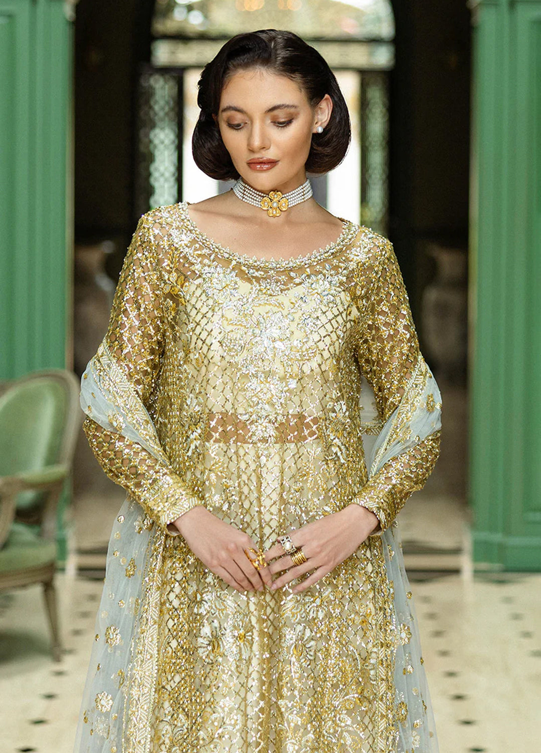Inception by Mushq Embroidered Organza Suits Unstitched 4 Piece MQ25IW D-03 Only You - Wedding Collection