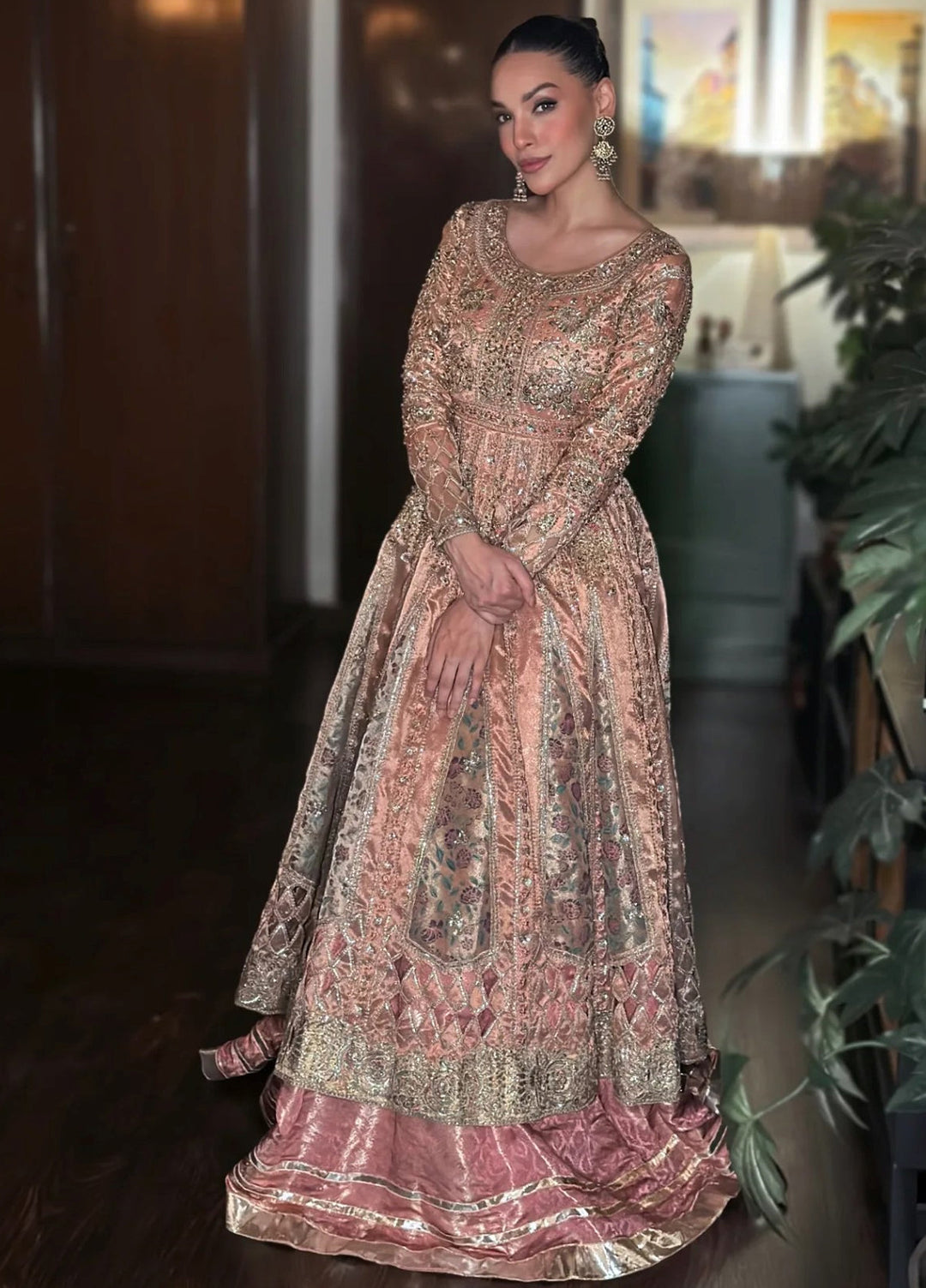 Jhil Mil by Maria Osama Khan Embroidered Tissue Suits Unstitched 3 Piece MOK25JM Shehnai - Wedding Collection
