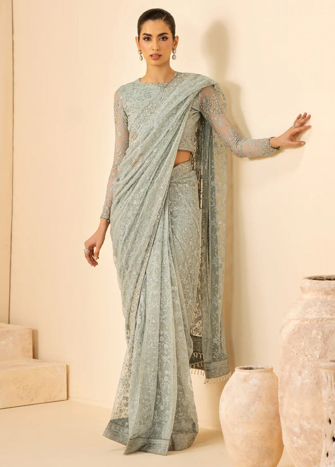 Riwayat by Zarif Unstitched Embroidered Net 3 Piece Suit ZR26URN ZRF-RC-06 MINTARA - Festive Collection
