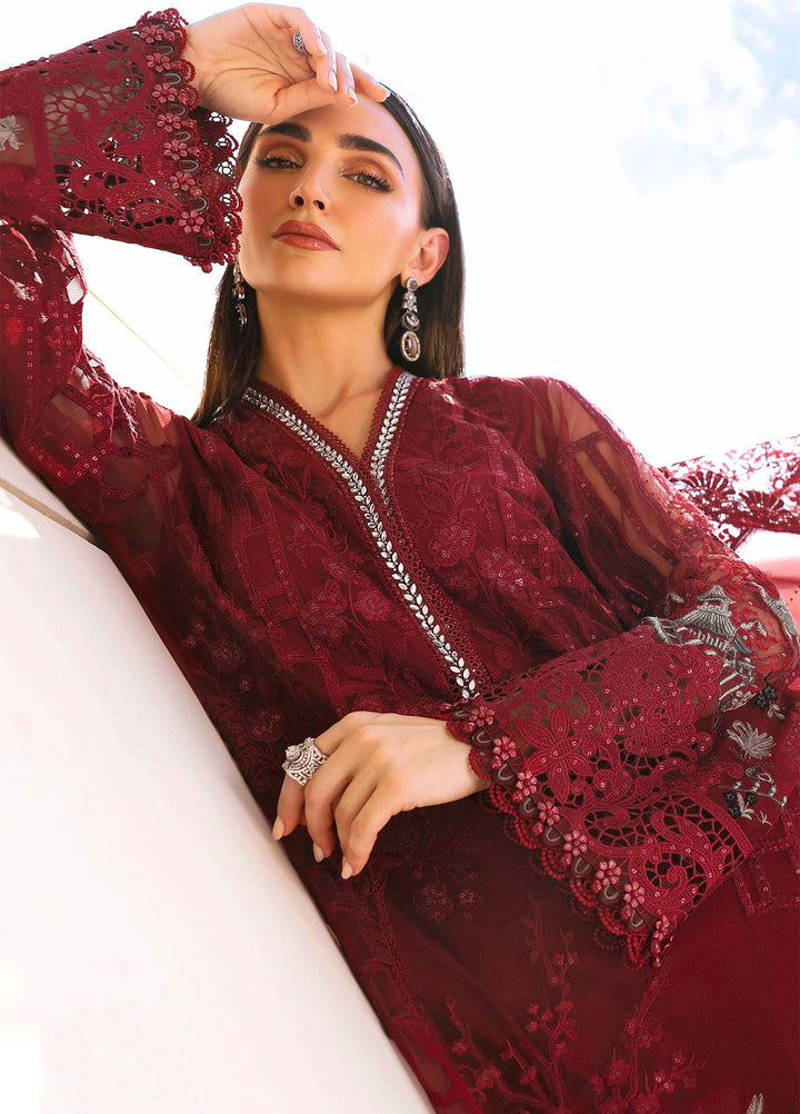 Maria B Unstitched Embroidered Luxury Lawn 3 Piece Suit MB26UEL 7A - Eid Collection