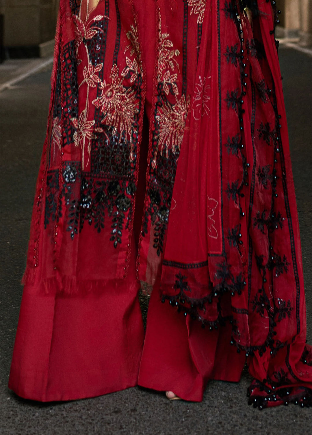 Soiree by Maria B Unstitched Net Embroidered Suits 3 Piece MB25SF D-6 - Formals Collection