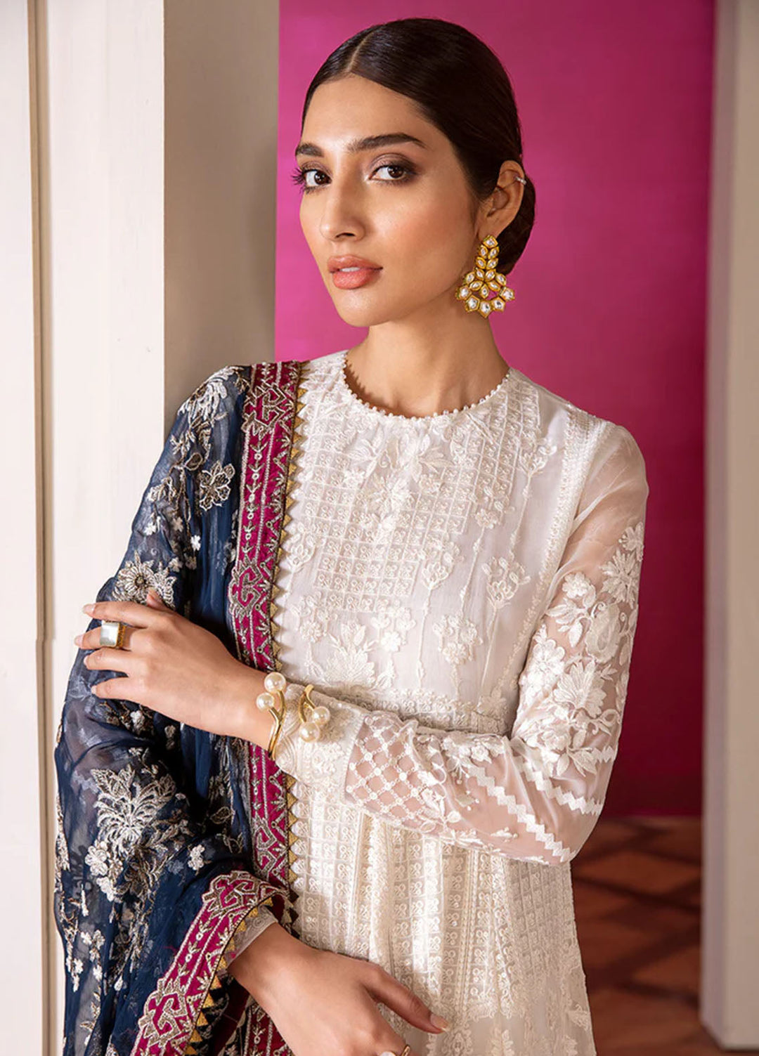 Chantelle by Baroque Unstitched Embroidered Chiffon 3 Piece Suit BQ26UCF 02-Glaze - Festive Collection