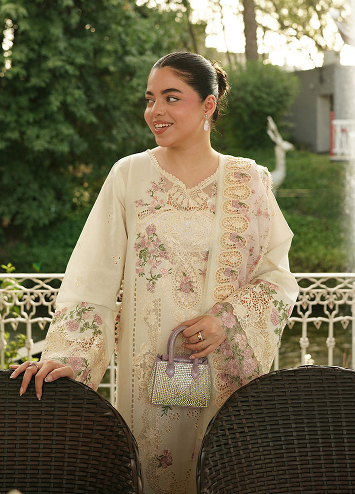 Elaf Premium Unstitched Embroidered Lawn 3 Piece Suit EL26ULF Sweet Talk ELQ-7B - Festive Collection