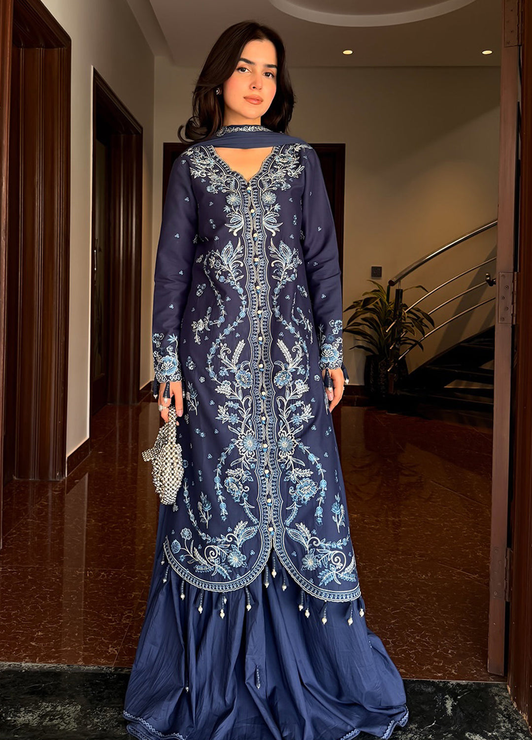 Blooming Flower by Zariya Unstitched Embroidered Lawn 3 Piece Suit ZRY26ULB NEVE ZB-60104 - Festive Collection