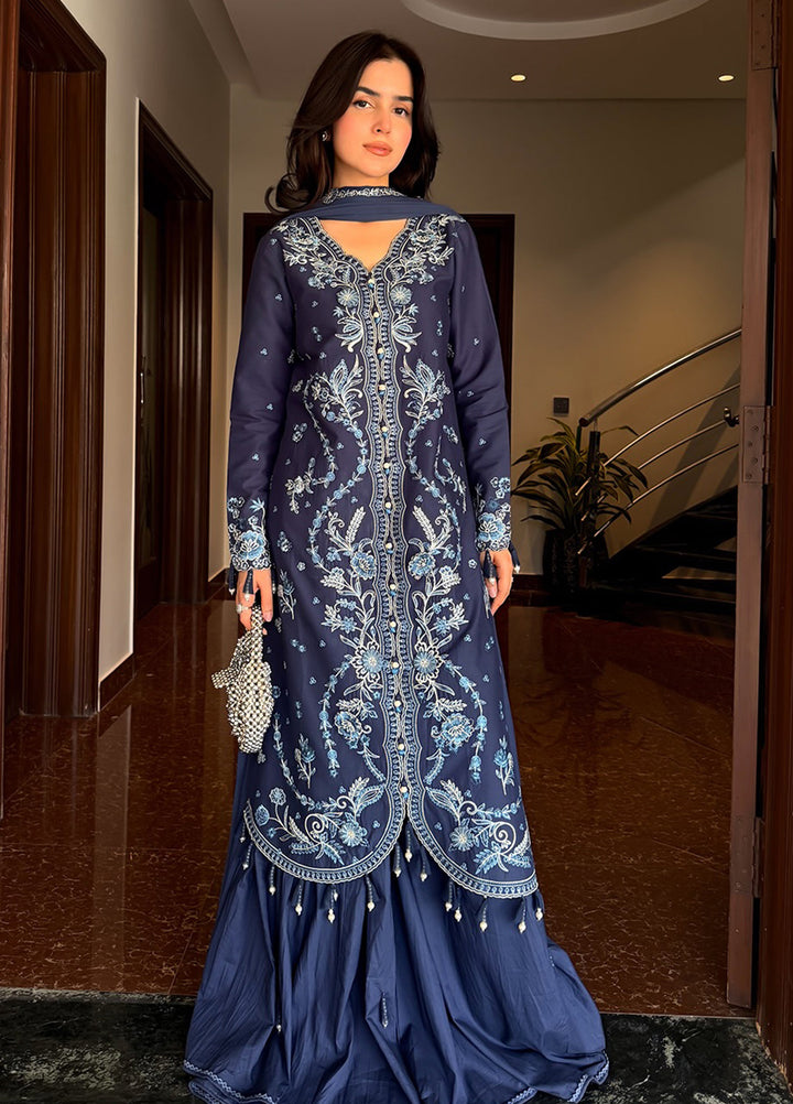 Blooming Flower by Zariya Unstitched Embroidered Lawn 3 Piece Suit ZRY26ULB NEVE ZB-60104 - Festive Collection