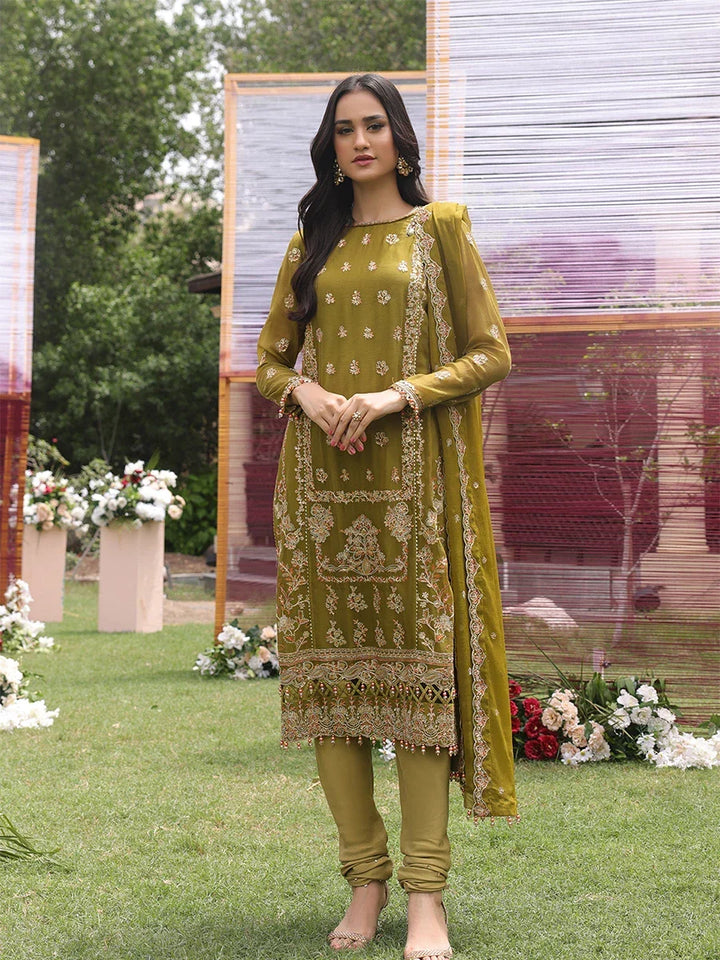 Salitex Women Embroidered Chiffon 3 Piece Suit UNW24CH011 - Summer Collection