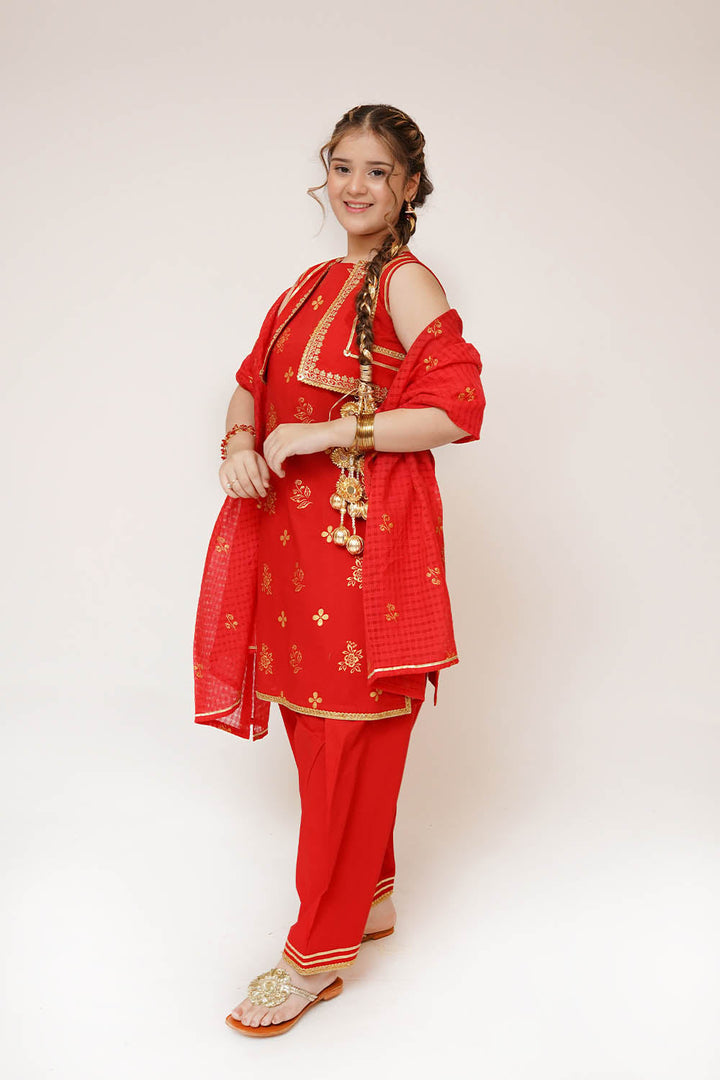 Senorita Girls RTW Printed Cotton 3 Piece Suit GBD-03412 Eid Collection