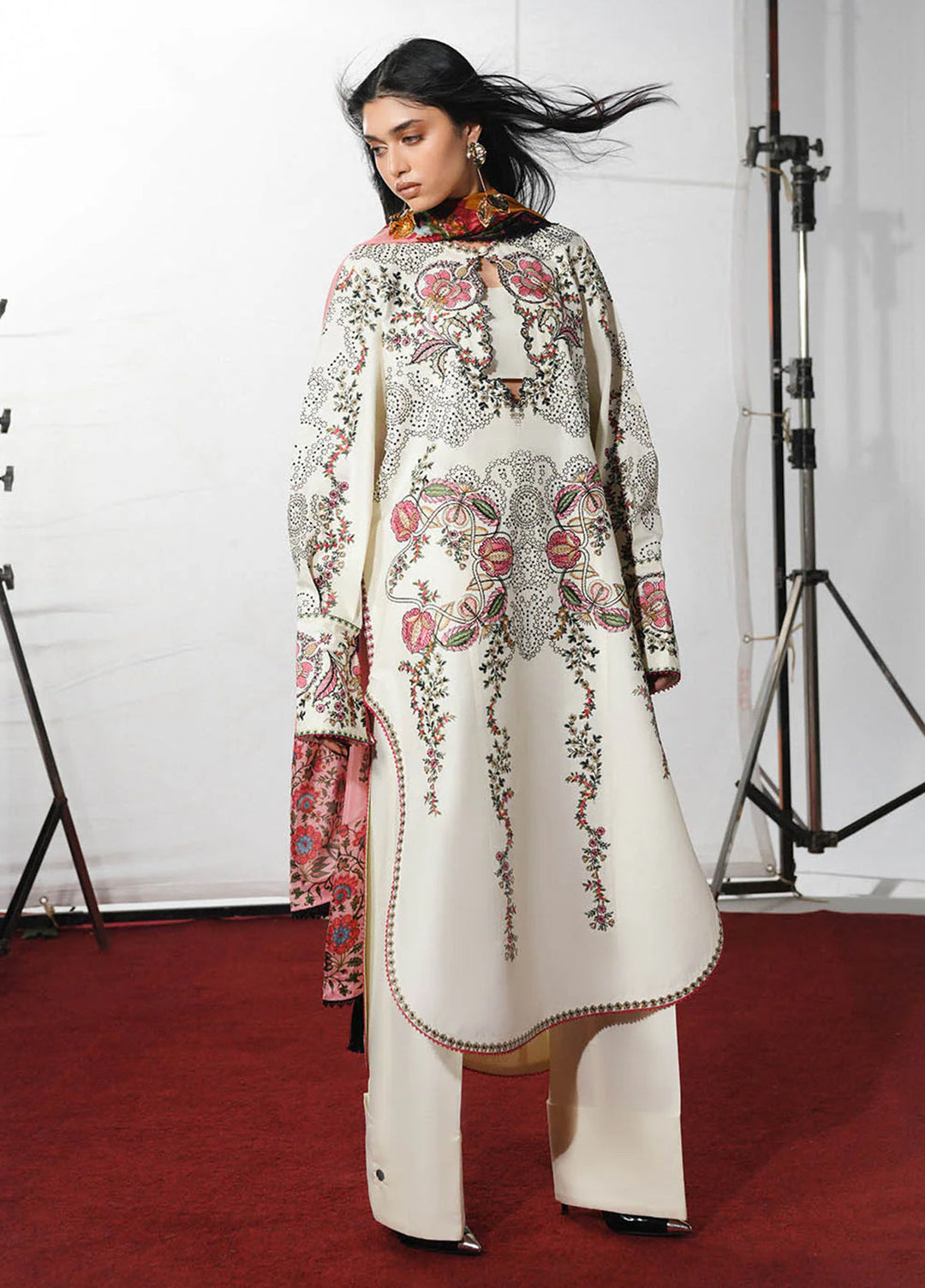 Jugnu by Hussain Rehar Unstitched Embroidered Cotton 3 Piece Suit HR26UJC RASTI - Festive Collection