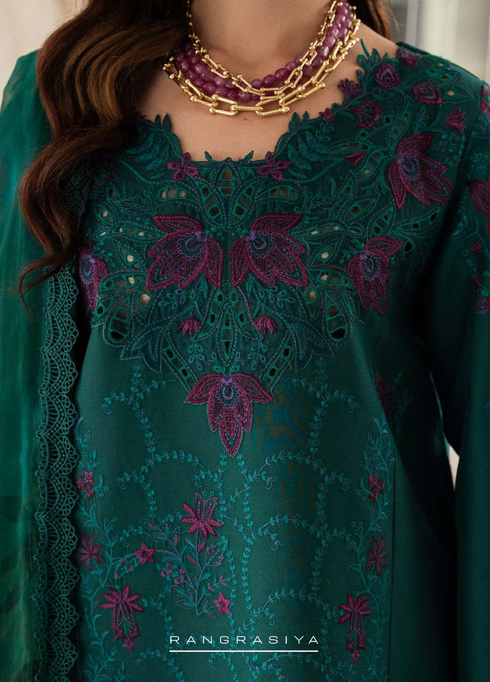 Carnation by Rang Rasiya Unstitched Embroidered Lawn 3 Piece Suit RR26UCL D10 KEYA - Eid Collection