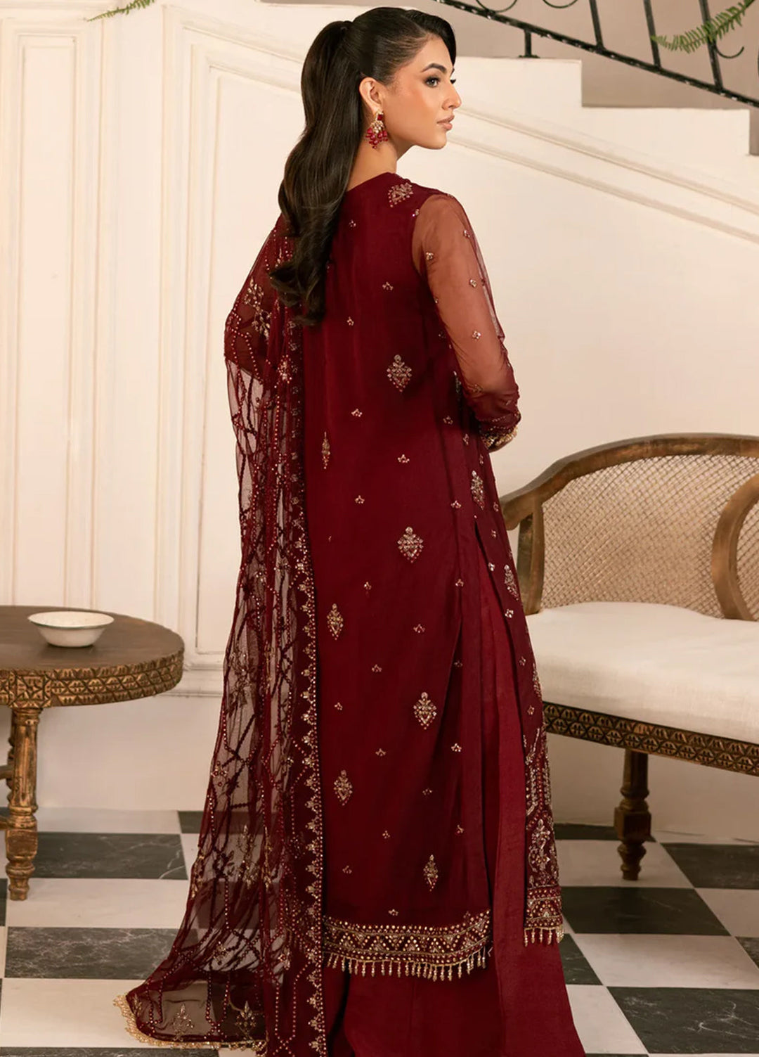Zarif Embroidered Net Suit Unstitched 3 Piece ZR25UF ZRF-004 Amal - Formal Collection