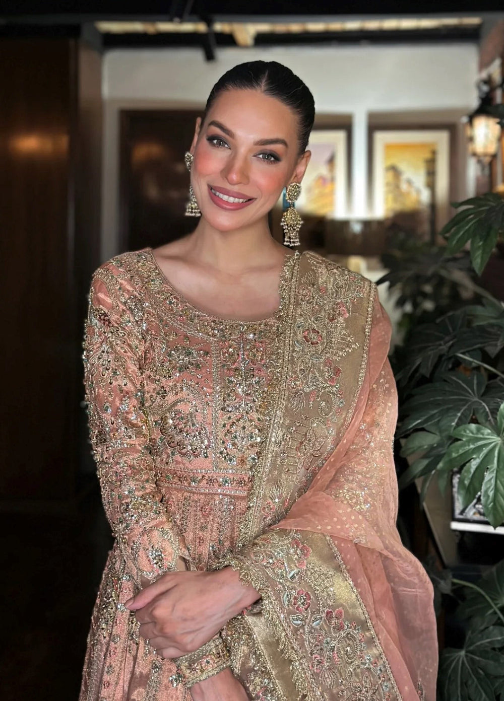 Jhil Mil by Maria Osama Khan Embroidered Tissue Suits Unstitched 3 Piece MOK25JM Shehnai - Wedding Collection