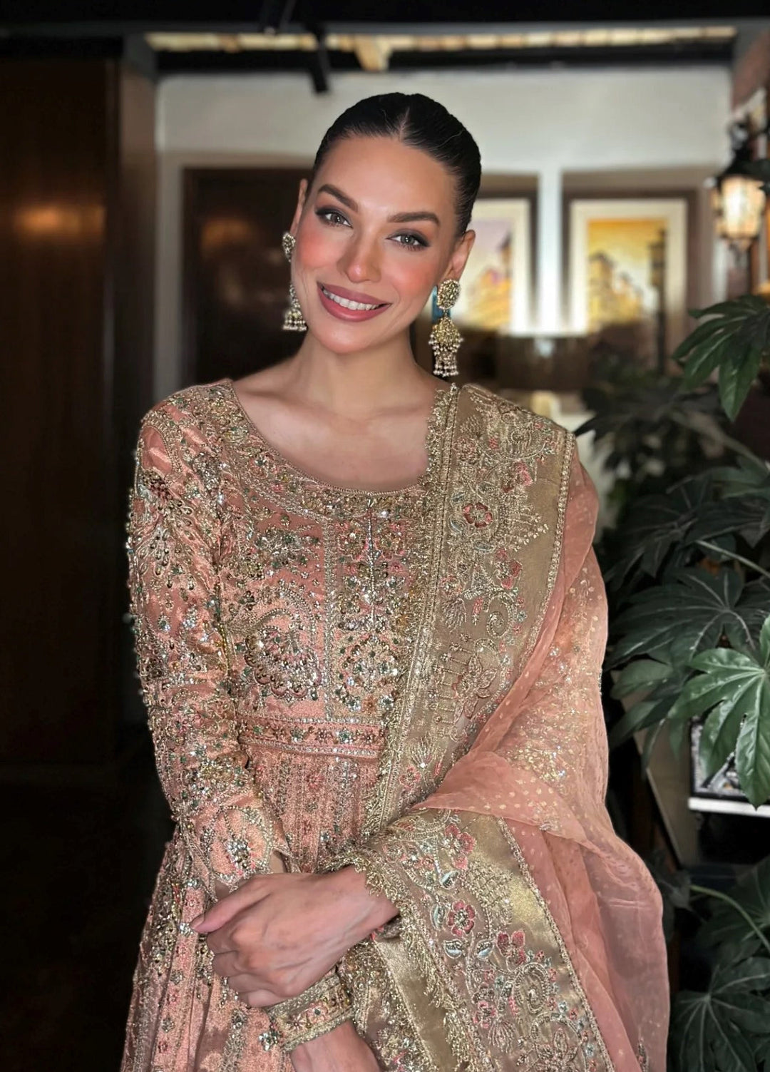 Jhil Mil by Maria Osama Khan Embroidered Tissue Suits Unstitched 3 Piece MOK25JM Shehnai - Wedding Collection