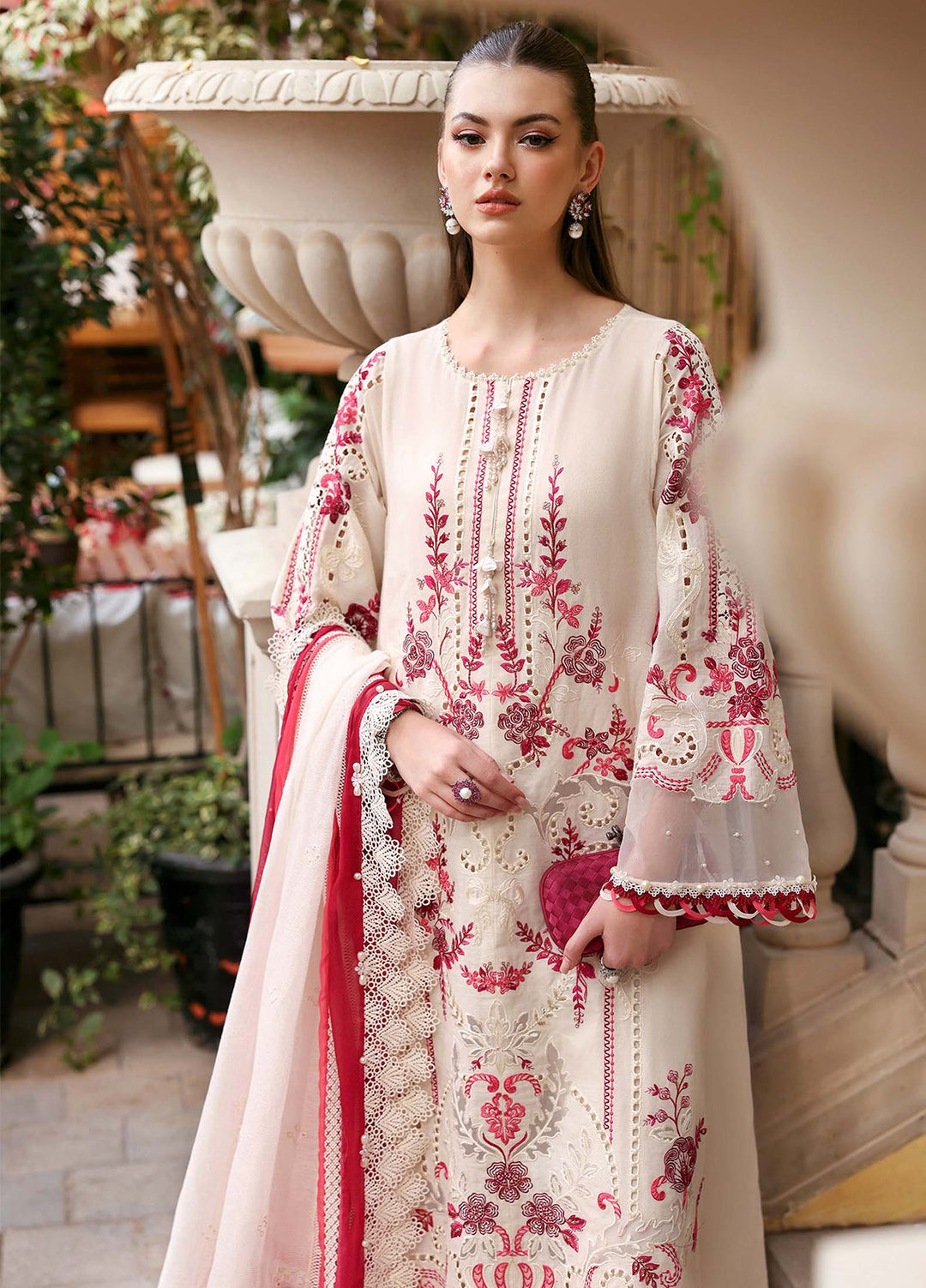 Maria B Unstitched Embroidered Luxury Lawn 3 Piece Suit MB26UEL 9A - Eid Collection