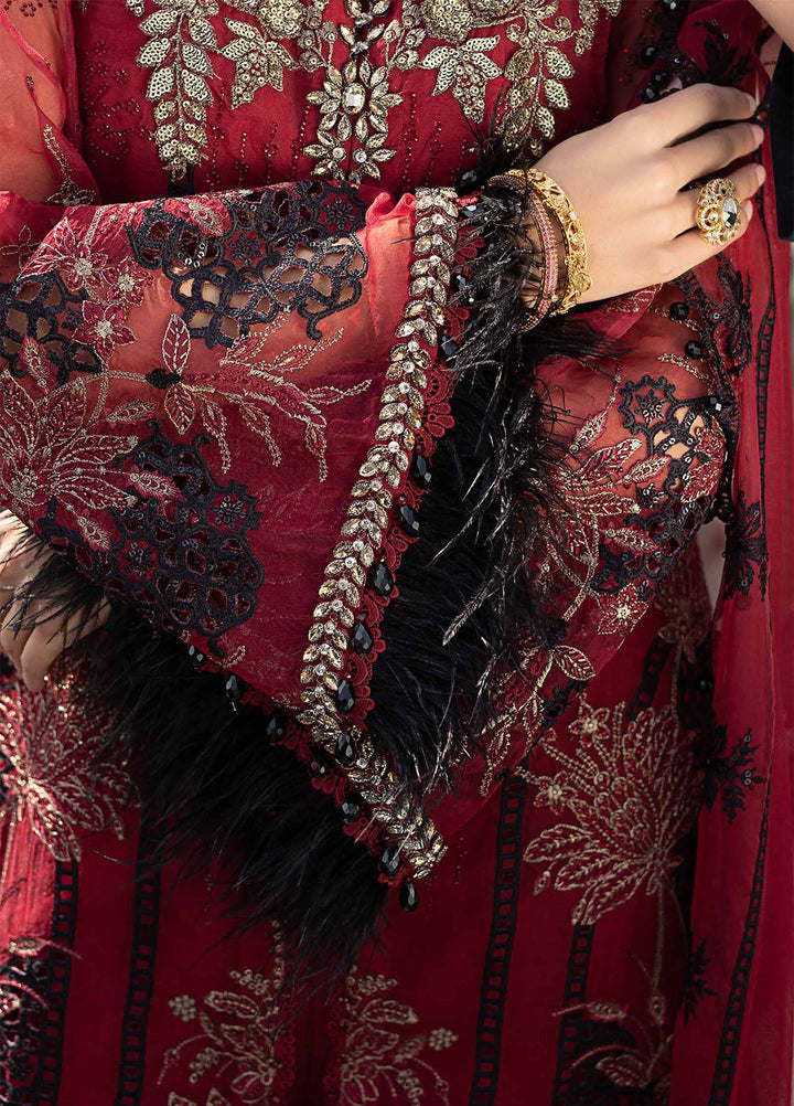 Soiree by Maria B Unstitched Net Embroidered Suits 3 Piece MB25SF D-6 - Formals Collection