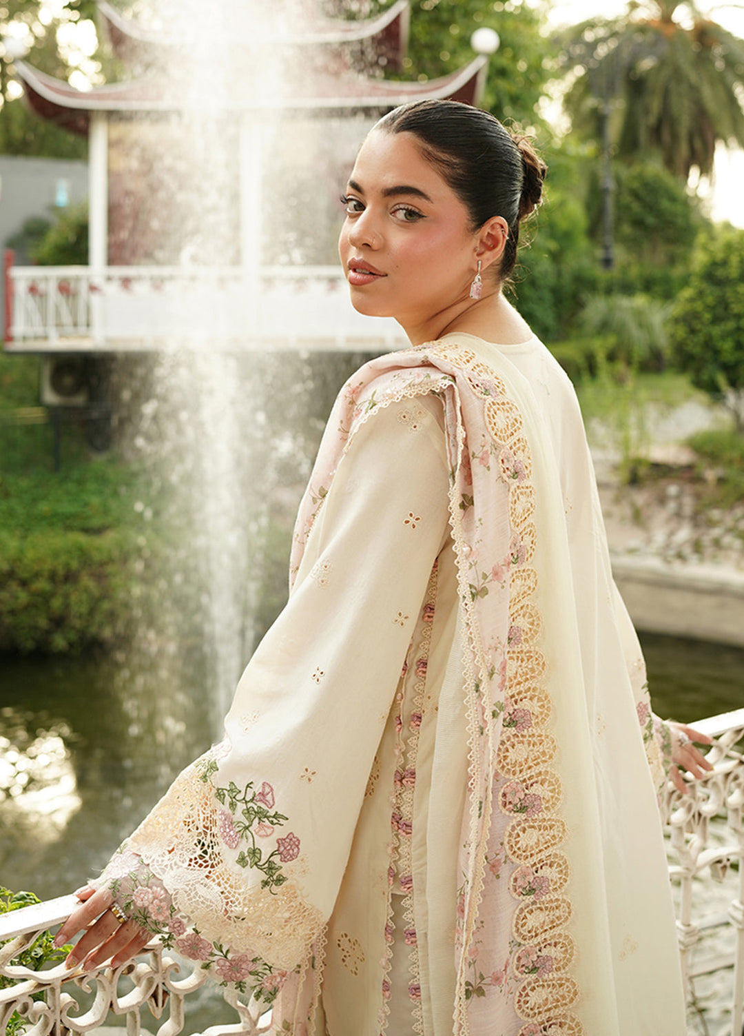Elaf Premium Unstitched Embroidered Lawn 3 Piece Suit EL26ULF Sweet Talk ELQ-7B - Festive Collection