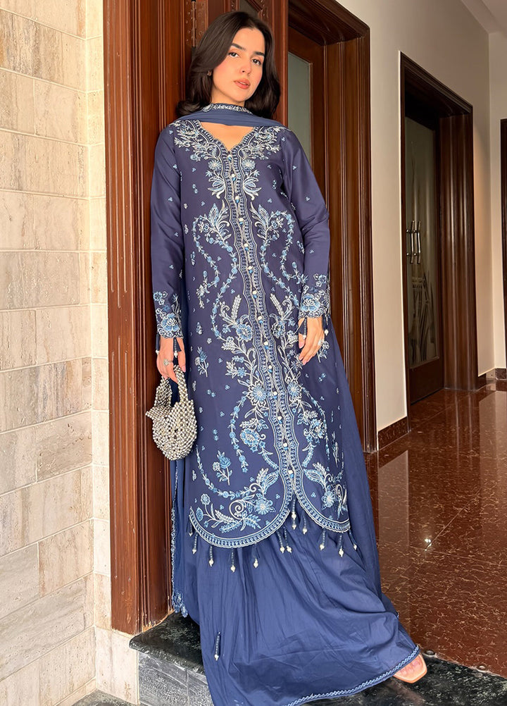 Blooming Flower by Zariya Unstitched Embroidered Lawn 3 Piece Suit ZRY26ULB NEVE ZB-60104 - Festive Collection