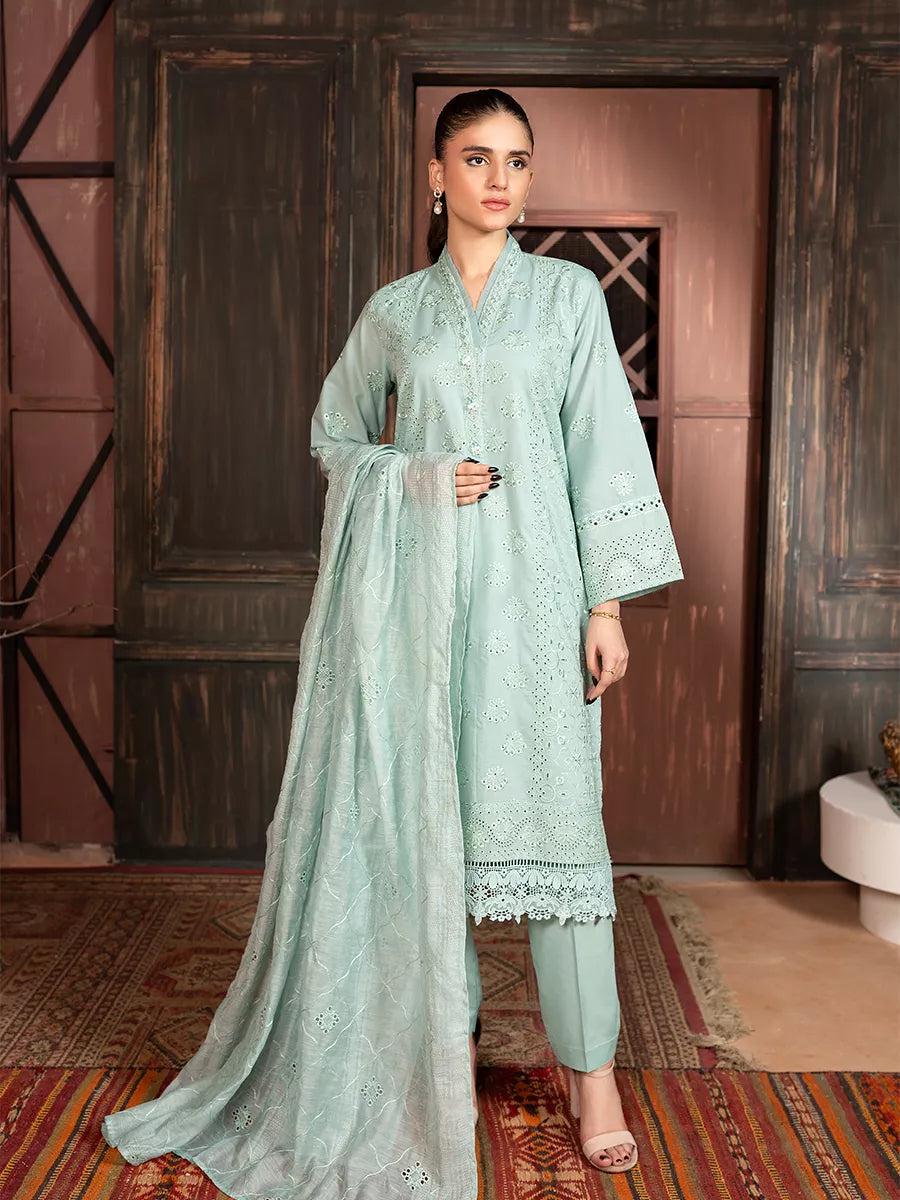 Salitex Women Embroidered Cambric 3 Piece Suit PML3PBC294 - Summer Collection