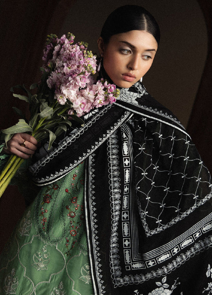 Satori by Zara Shahjahan Unstitched Embroidered Lawn 3 Piece Suit ZS26USL D-6 MIDORIYA - Summer Collection