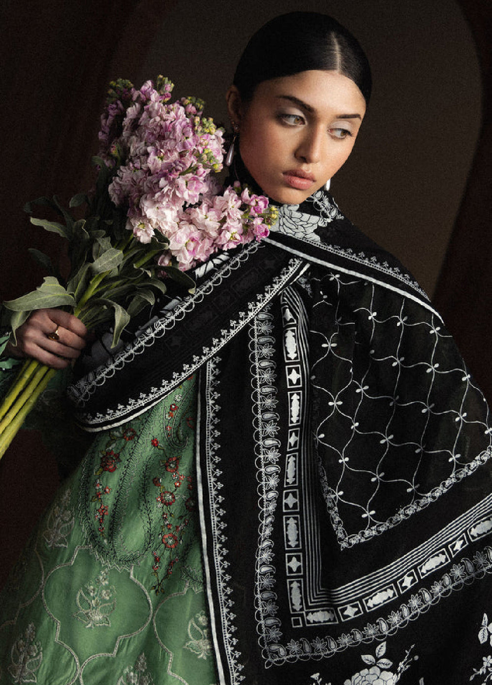 Satori by Zara Shahjahan Unstitched Embroidered Lawn 3 Piece Suit ZS26USL D-6 MIDORIYA - Summer Collection