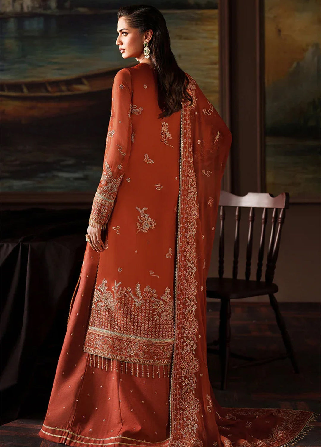 Zarif Embroidered Chiffon Suits Unstitched 3 Piece ZR25UF Prc-07 Eleonore - Formals Collection