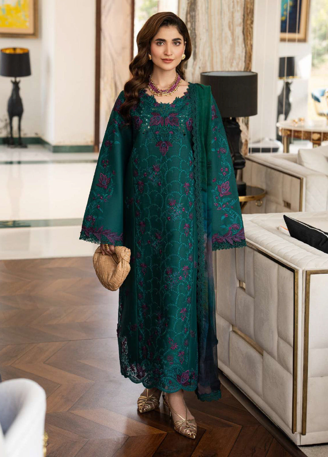 Carnation by Rang Rasiya Unstitched Embroidered Lawn 3 Piece Suit RR26UCL D10 KEYA - Eid Collection