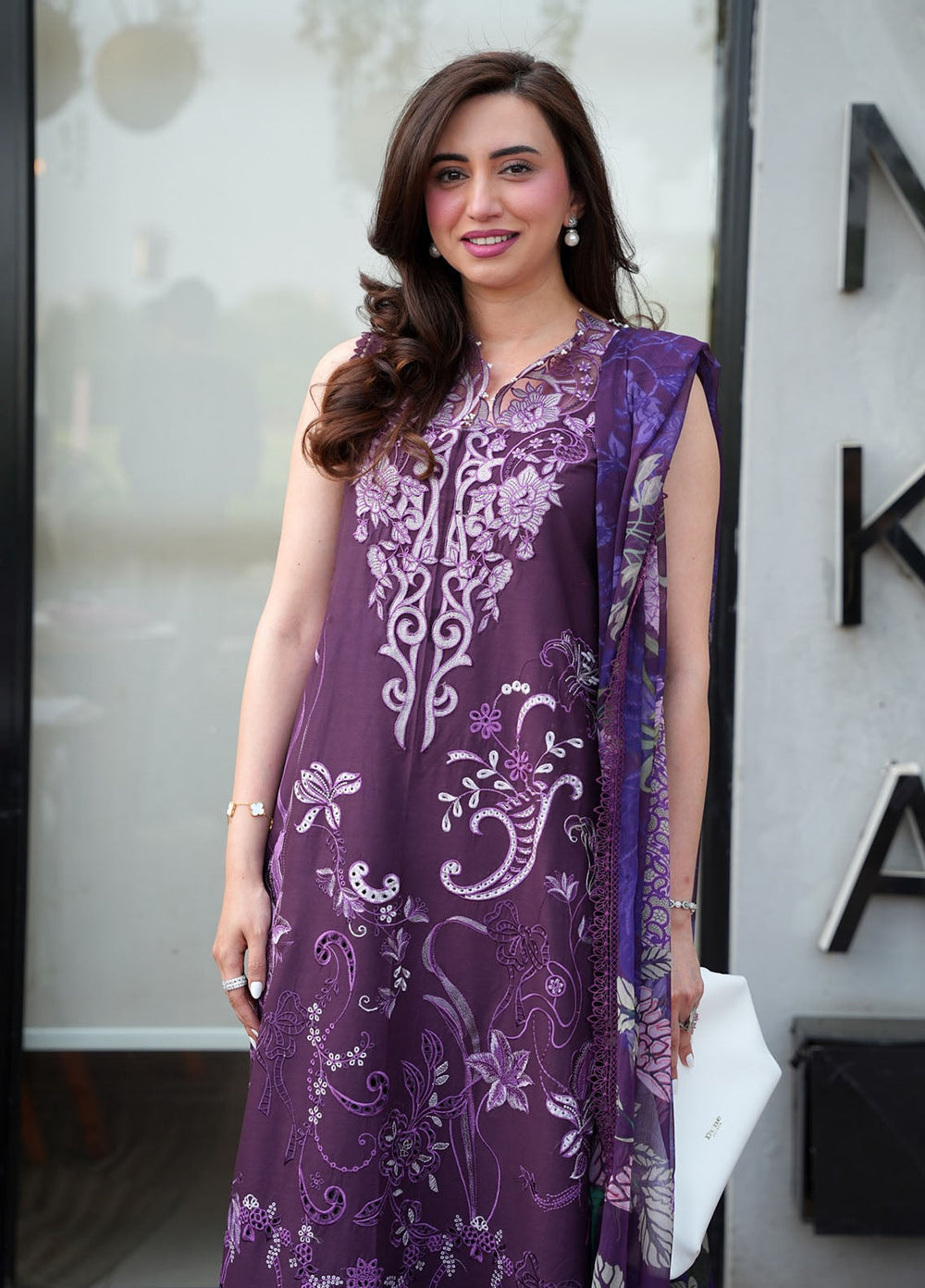 Asifa and Nabeel Unstitched Embroidered Lawn 3 Piece Suit AN26ULE Plum Royale VSL 26-10 - Eid Collection
