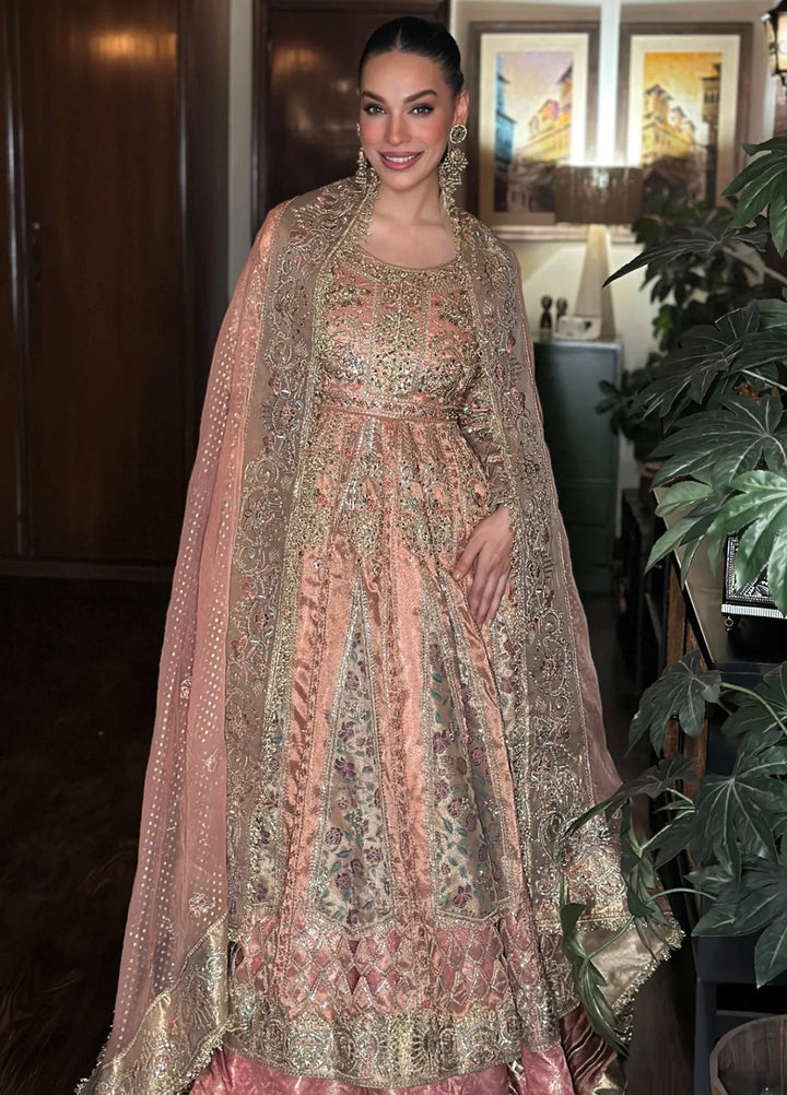 Jhil Mil by Maria Osama Khan Embroidered Tissue Suits Unstitched 3 Piece MOK25JM Shehnai - Wedding Collection