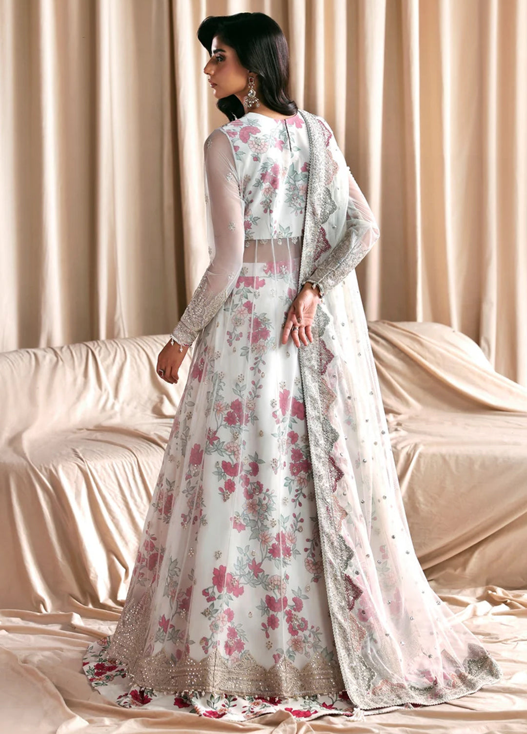 Sirayya by Zarif Unstitched Embroidered Net Sequence 3 Piece Suit ZR26US CHASHNI 03 - Wedding Collection