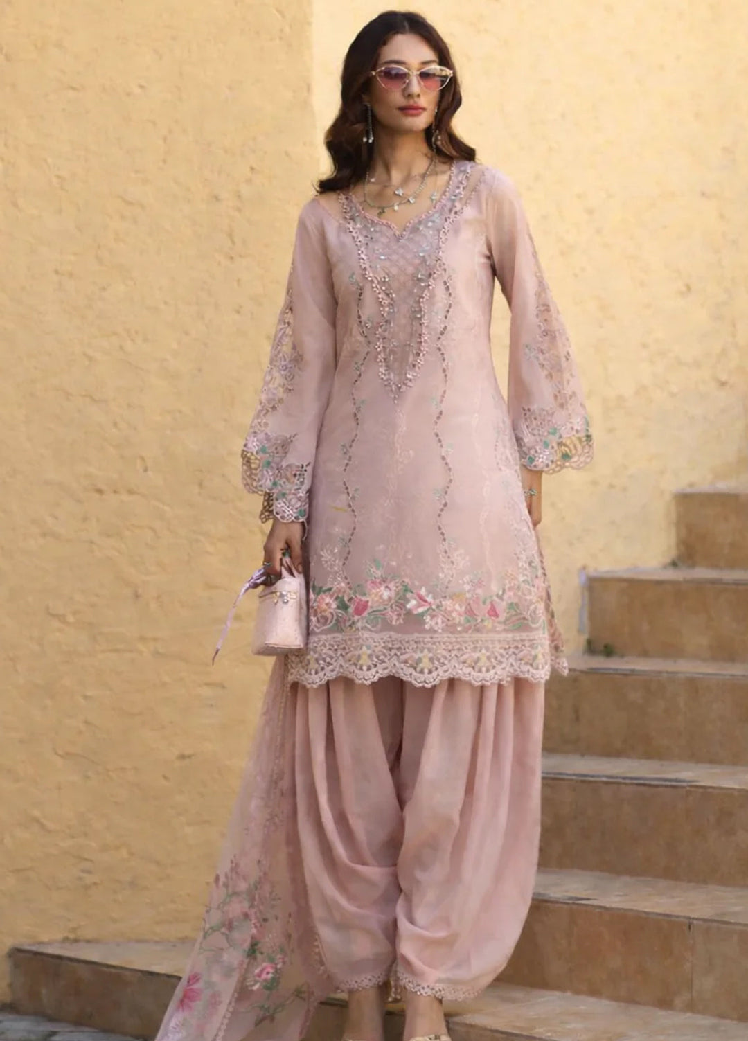 Noor Luxe by Saadia Asad Unstitched Embroidered Lawn 3 Piece Suit SA26UNL D-2A - Summer Collection
