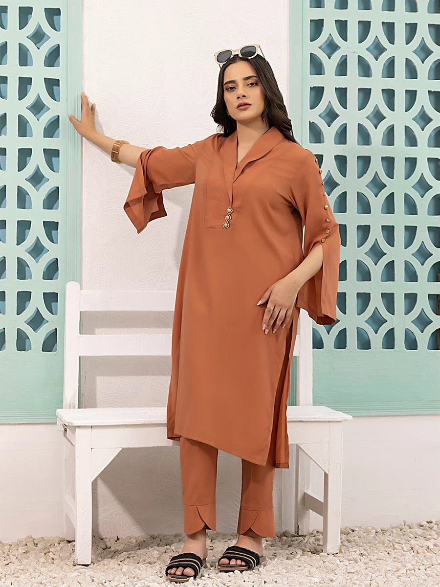 Salitex Women Solids Crepe 2 Piece Suit CPS25LFT003 - Summer Collection