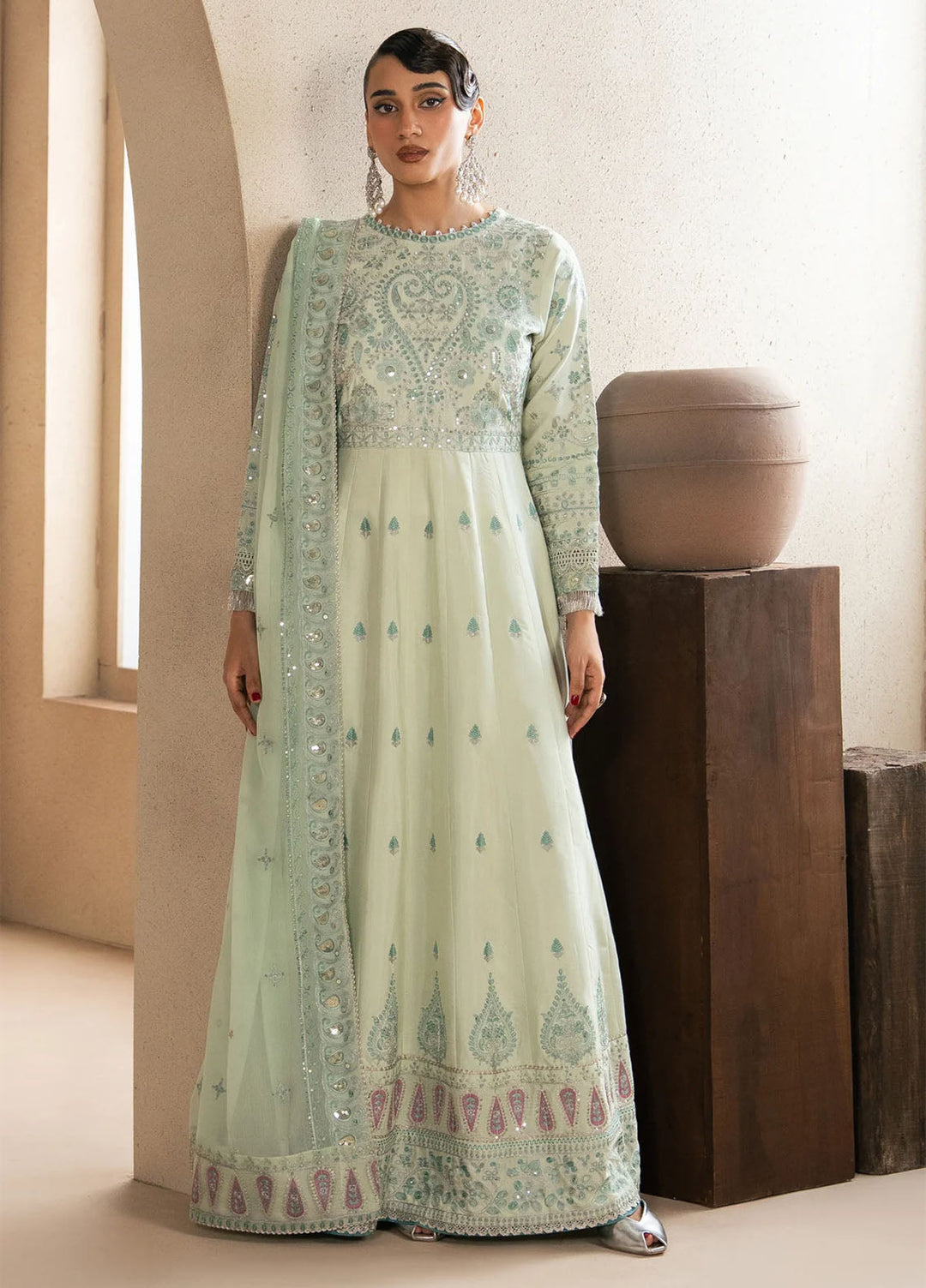 Neoma by Xenia Formals Unstitched Embroidered Raw Silk 3 Piece Suit XE26UNF 03- SELA - Festive Collection