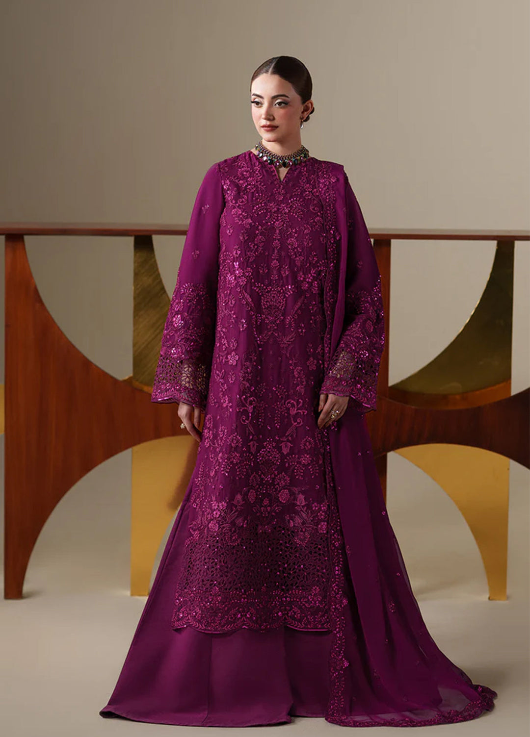 Nouvelle by Emaan Adeel Unstitched Embroidered Chiffon 3 Piece Suit EA26UNC Thea - Festive Collection