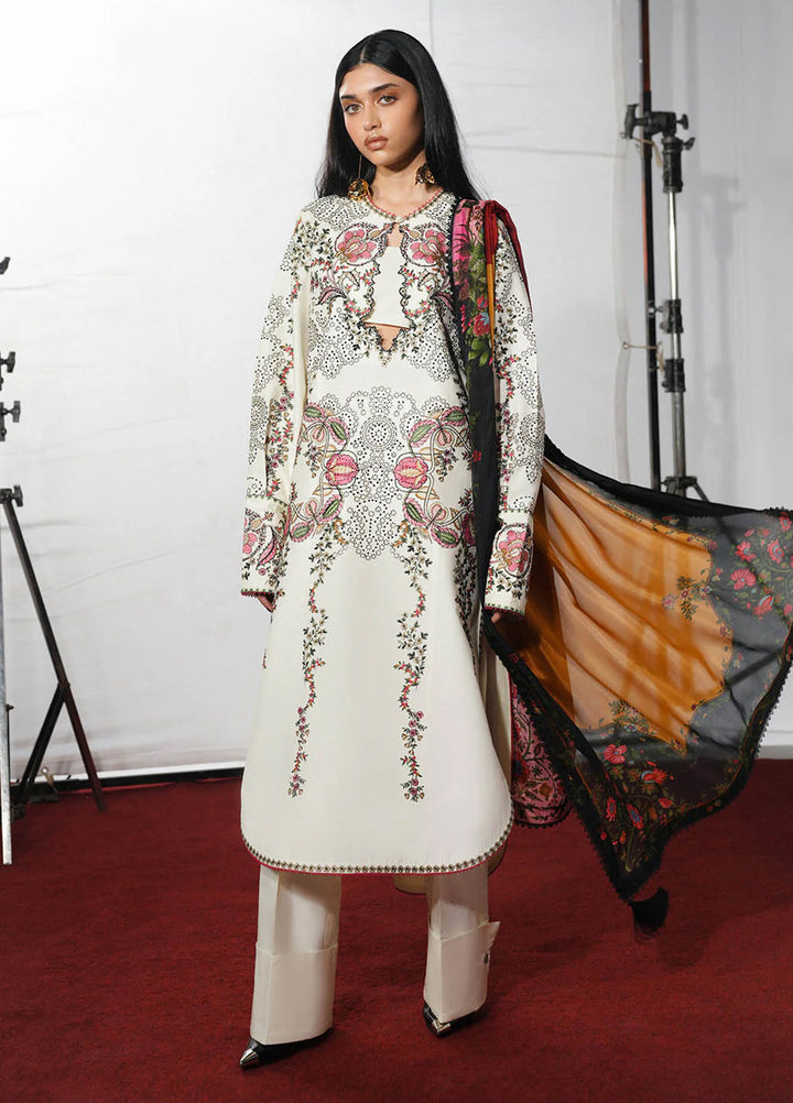 Jugnu by Hussain Rehar Unstitched Embroidered Cotton 3 Piece Suit HR26UJC RASTI - Festive Collection