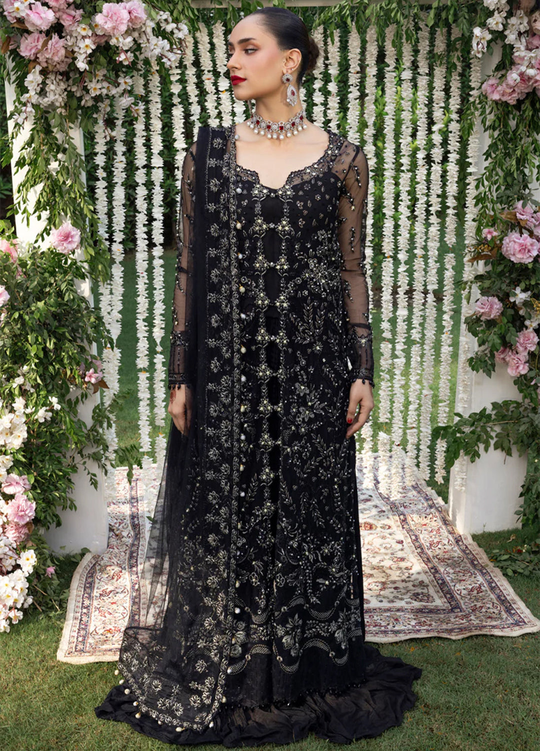 Rang Rasiya Embroidered Cotton Net Suits Unstitched 3 Piece RR25WF D-05 Natasha - Wedding Collections